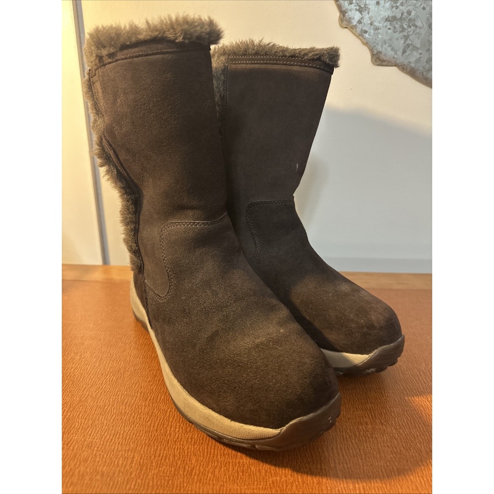 LL BEAN Youth Size 6 Brown Suede Outdoor Winter Snow Boots